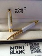 Copy Montblanc Meisterstuck White and Gold Rollerball pen